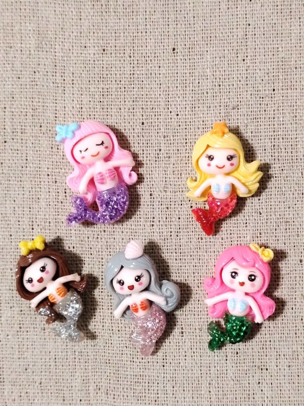5 Pcs Pretty Little Mermaids Decorative Memo Display Bulletin Board Push Pins